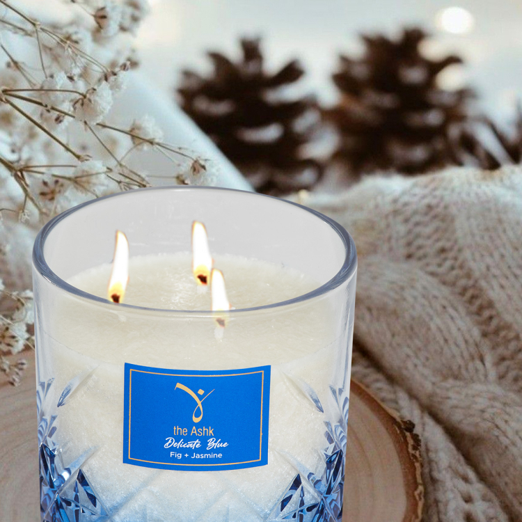 Delicate Blue Candle 300gr - 4