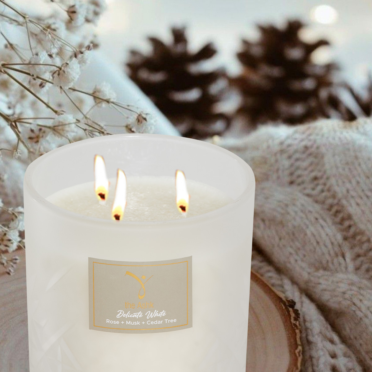 Delicate White Candle 300gr - 5