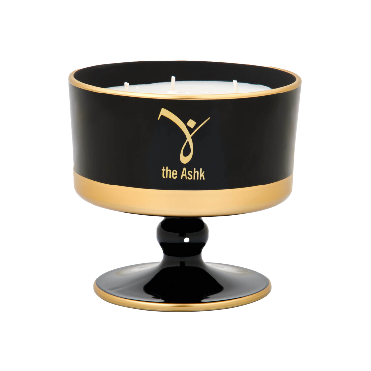 Lux Black Candle with Stand 12cm 230gr - 1