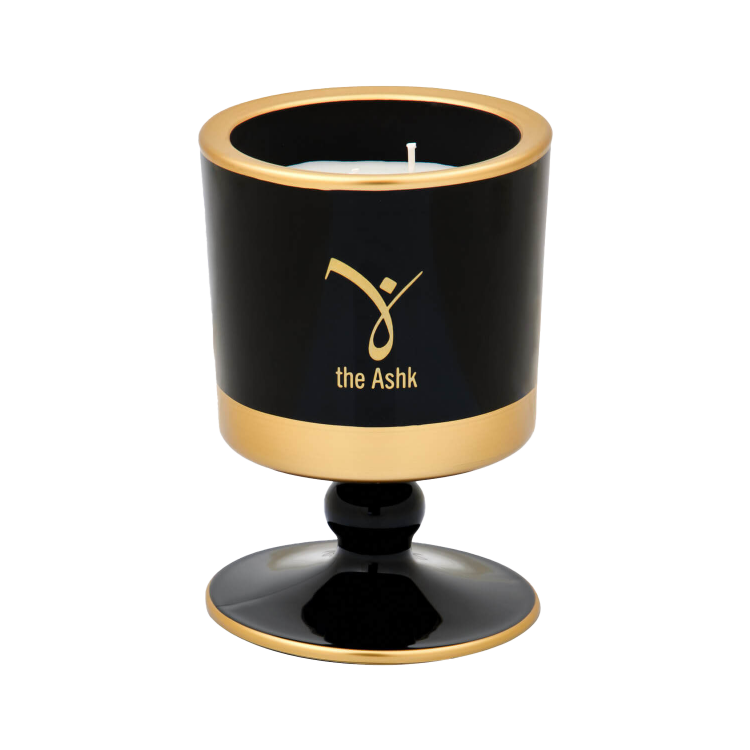 Lux Black Candle with Stand 8cm 160gr 