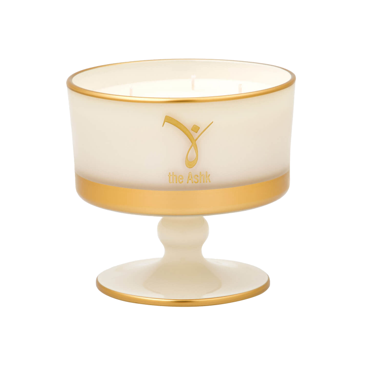 Lux Ekru Candle with Stand 12cm 230gr 