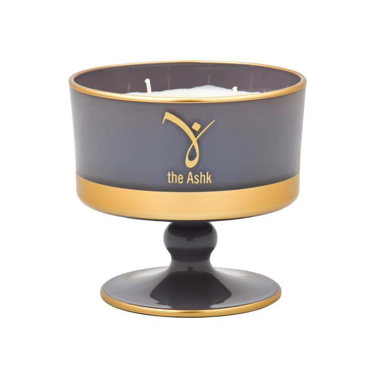 Lux Gray Candle with Stand 12cm 230gr 