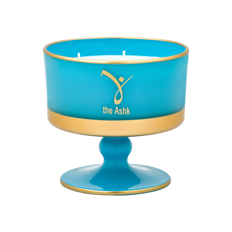 Lux Turkuaz Candle with Stand 12cm 230gr 