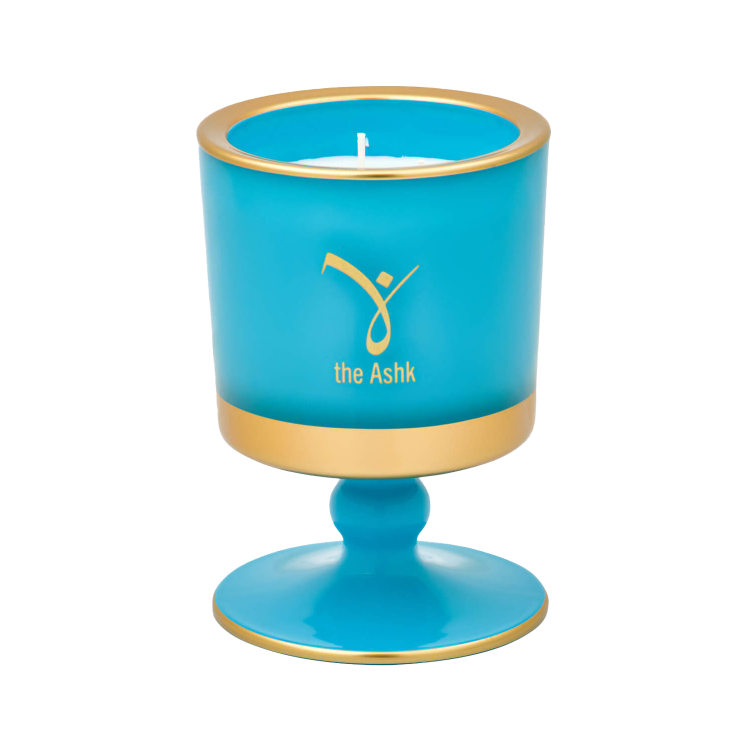 Lux Turkuaz Candle with Stand 8cm 160gr 