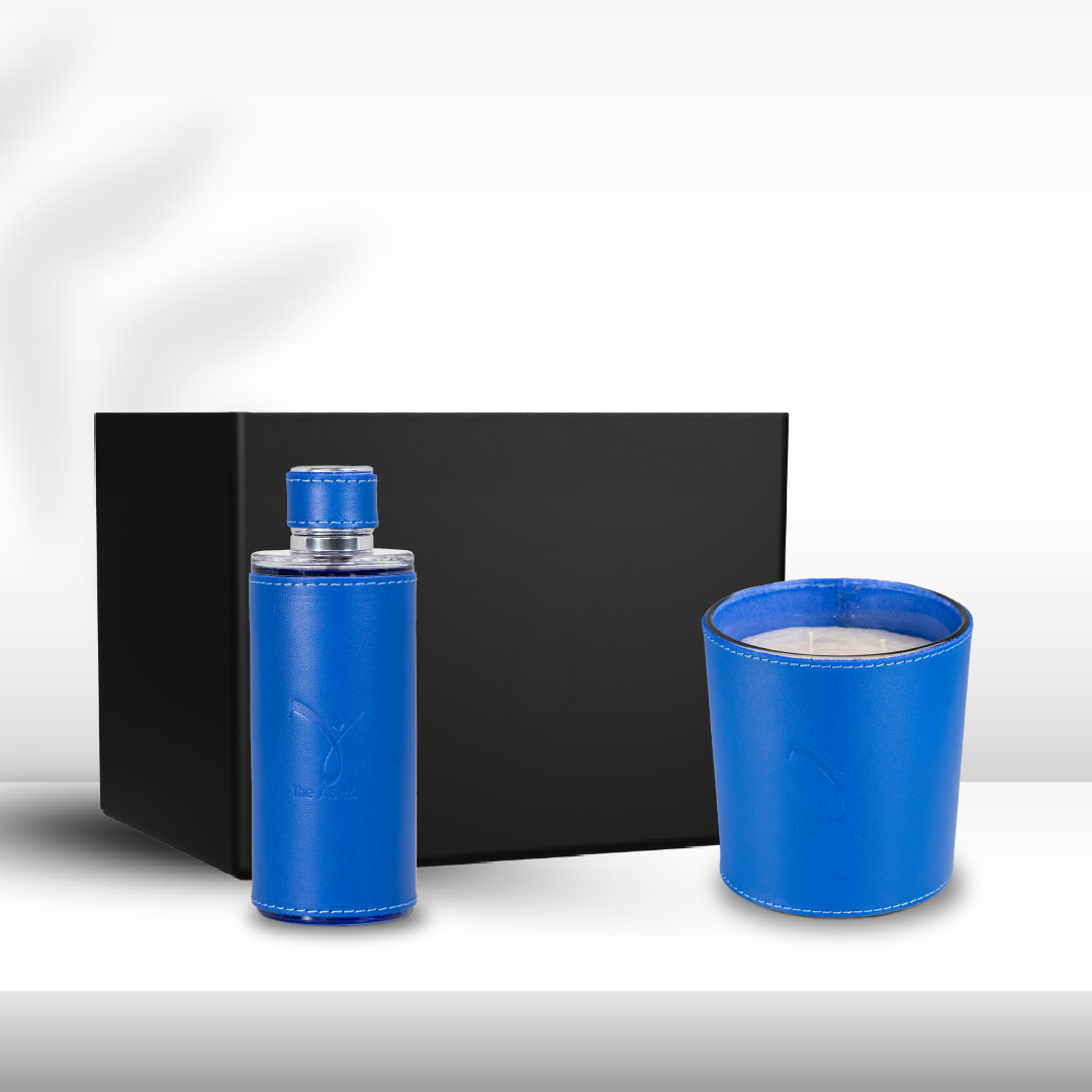 Deri Su Saks Mavisi Mum 500gr & Deri Su Saks Mavisi Kolonya 250ml Hediye Seti