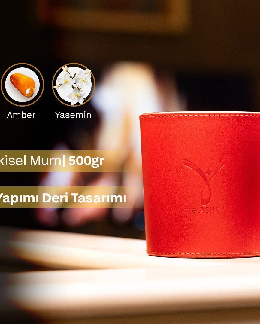 Deri Can Kirmizi Bitkisel Mum 1000gr