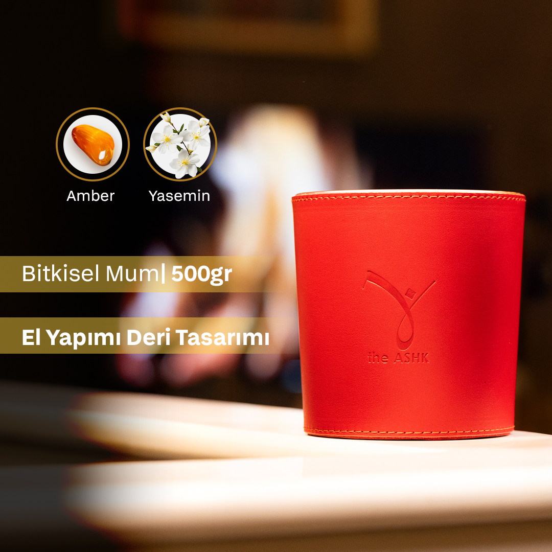 Deri Can Kirmizi Bitkisel Mum 1000gr
