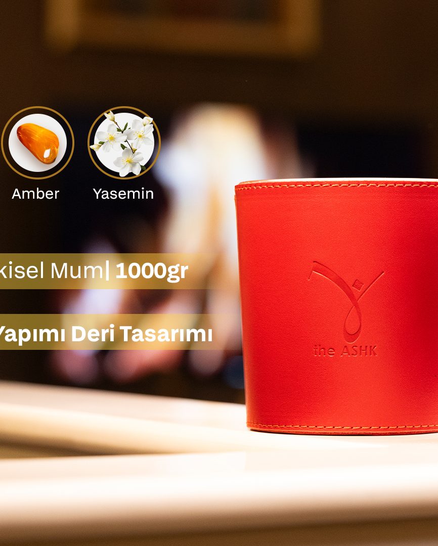 Deri Can Kirmizi Bitkisel Mum 500gr