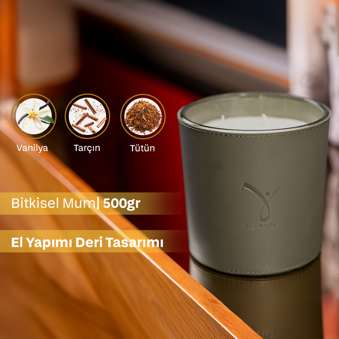 Deri Soul Haki Yeşili Mum 500gr - Görsel 2